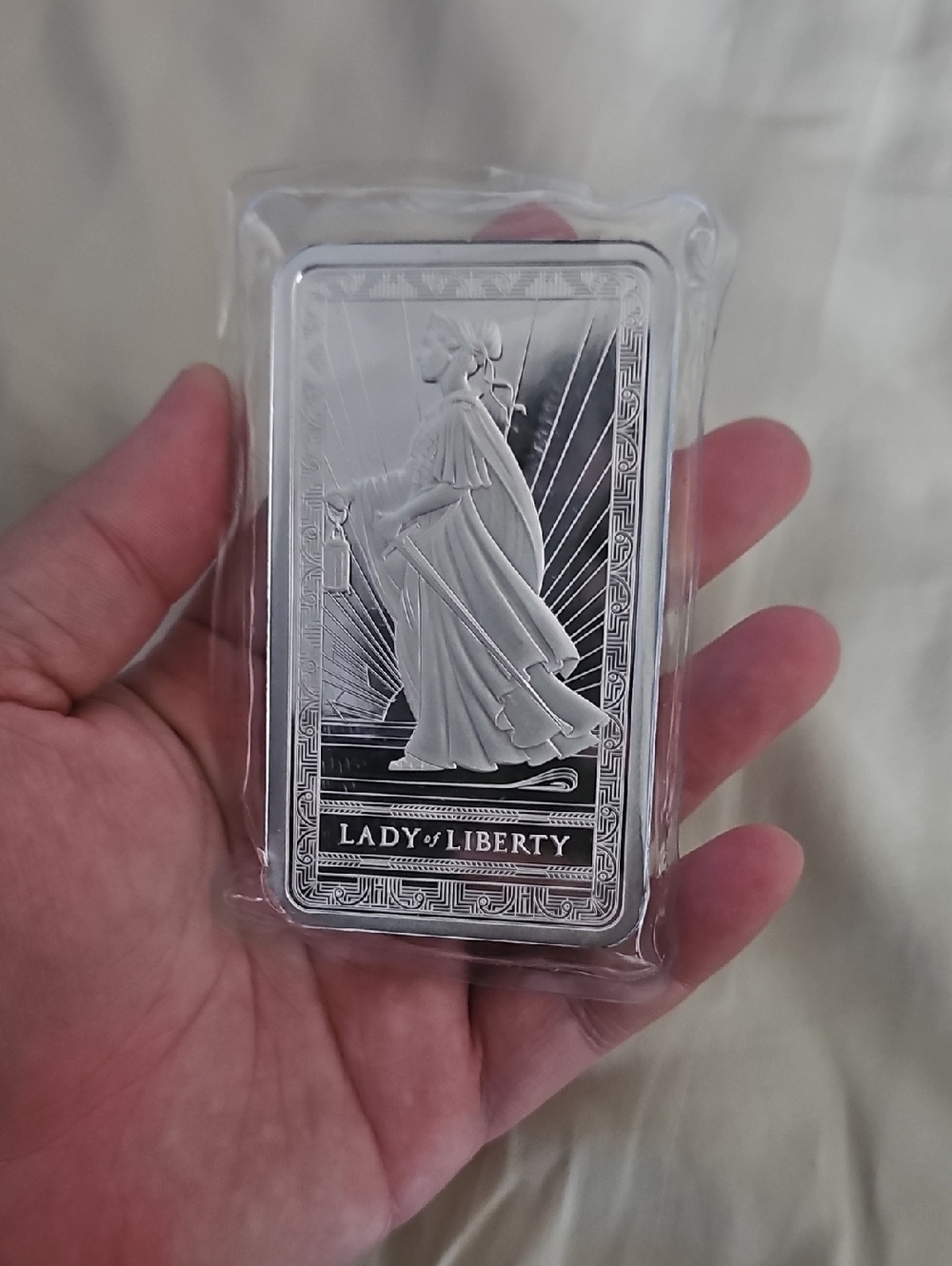 Lady of Liberty 10 Ounce Pure Silver Bar SEALED